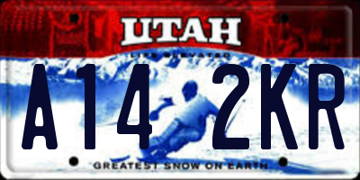 UT license plate A142KR