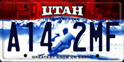 UT license plate A142MF