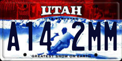 UT license plate A142MM