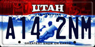 UT license plate A142NM