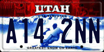 UT license plate A142NN