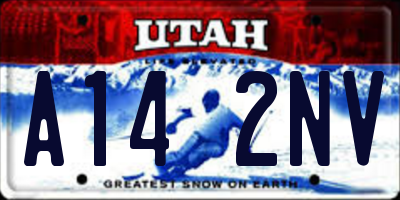 UT license plate A142NV