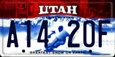 UT license plate A142OF