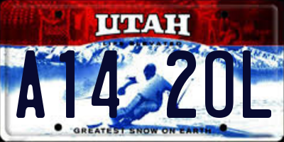 UT license plate A142OL