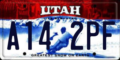 UT license plate A142PF