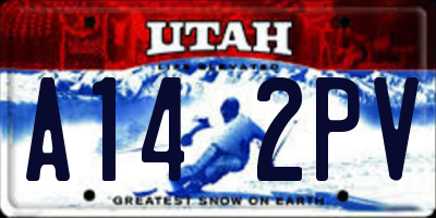 UT license plate A142PV