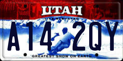 UT license plate A142QY