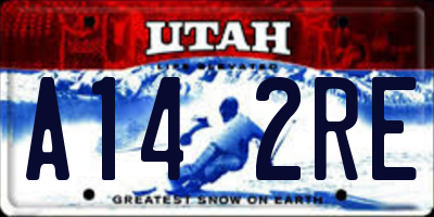UT license plate A142RE