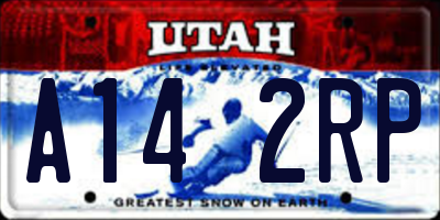 UT license plate A142RP