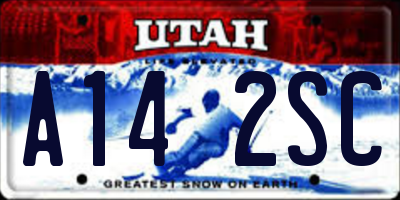 UT license plate A142SC