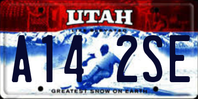 UT license plate A142SE