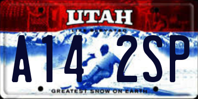 UT license plate A142SP