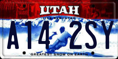 UT license plate A142SY