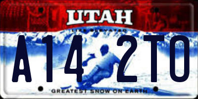 UT license plate A142TO