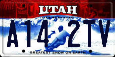 UT license plate A142TV