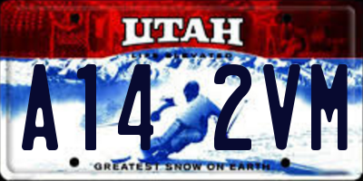 UT license plate A142VM