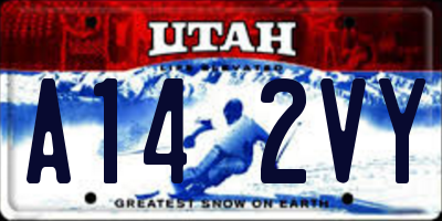 UT license plate A142VY