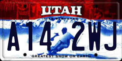 UT license plate A142WJ