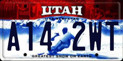 UT license plate A142WT