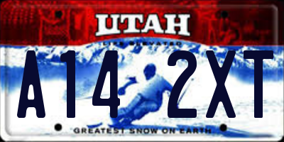 UT license plate A142XT