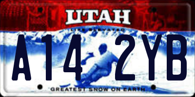 UT license plate A142YB