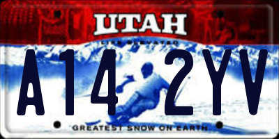 UT license plate A142YV