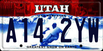 UT license plate A142YW