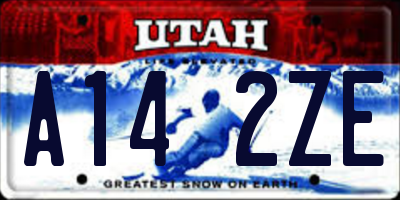 UT license plate A142ZE