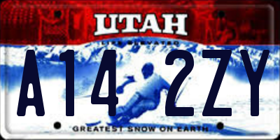 UT license plate A142ZY
