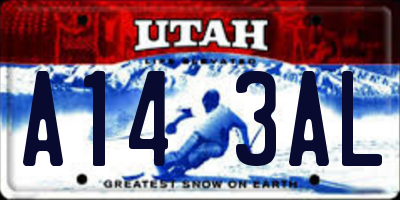 UT license plate A143AL