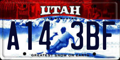 UT license plate A143BF