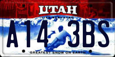 UT license plate A143BS
