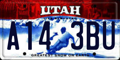 UT license plate A143BU