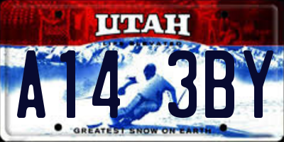 UT license plate A143BY