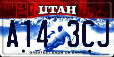 UT license plate A143CJ