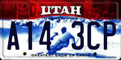 UT license plate A143CP