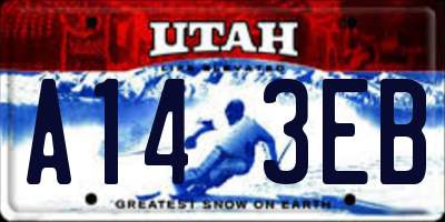 UT license plate A143EB