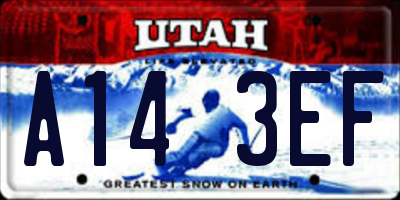 UT license plate A143EF