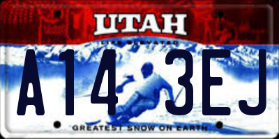 UT license plate A143EJ