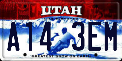UT license plate A143EM