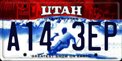 UT license plate A143EP