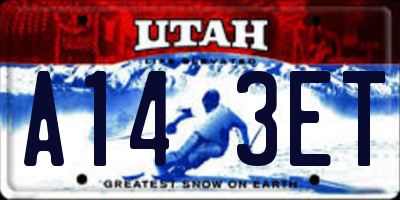 UT license plate A143ET