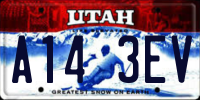 UT license plate A143EV