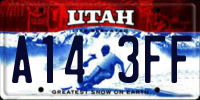 UT license plate A143FF