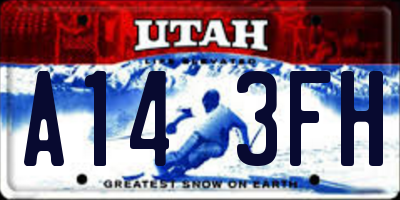 UT license plate A143FH