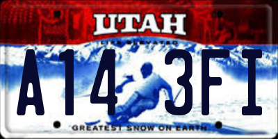 UT license plate A143FI