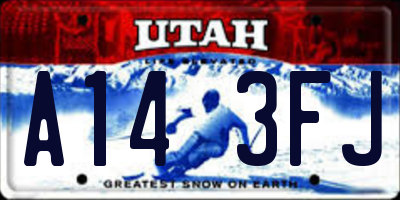 UT license plate A143FJ