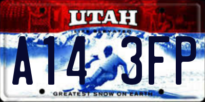 UT license plate A143FP