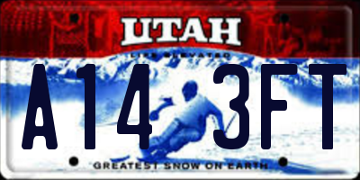 UT license plate A143FT
