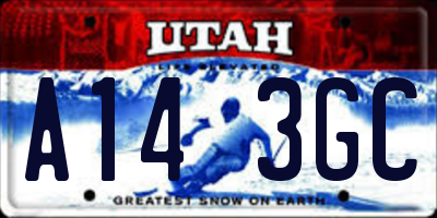 UT license plate A143GC